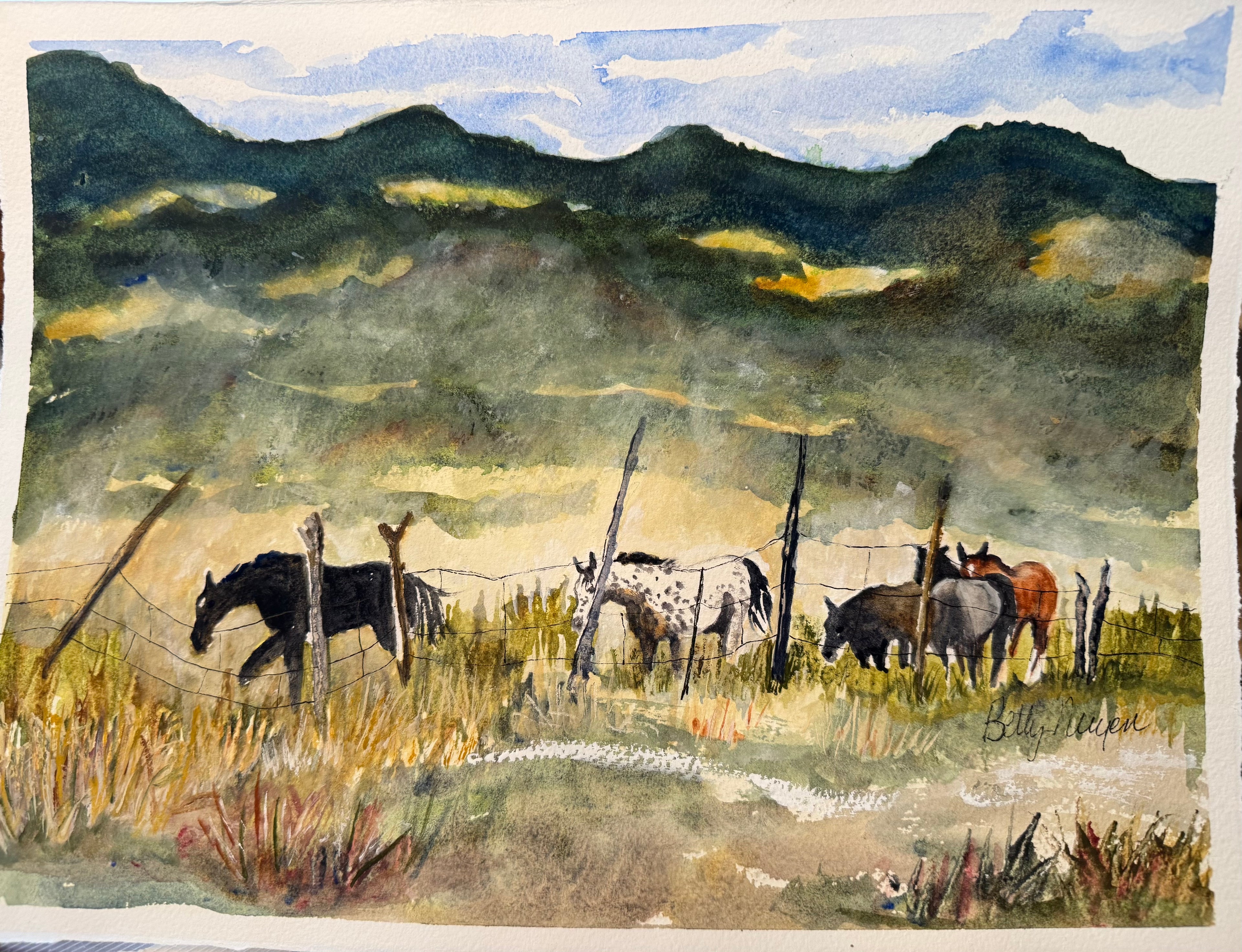 “Freedom so close” Original Framed 16x20 Painting by Betty Nuyen