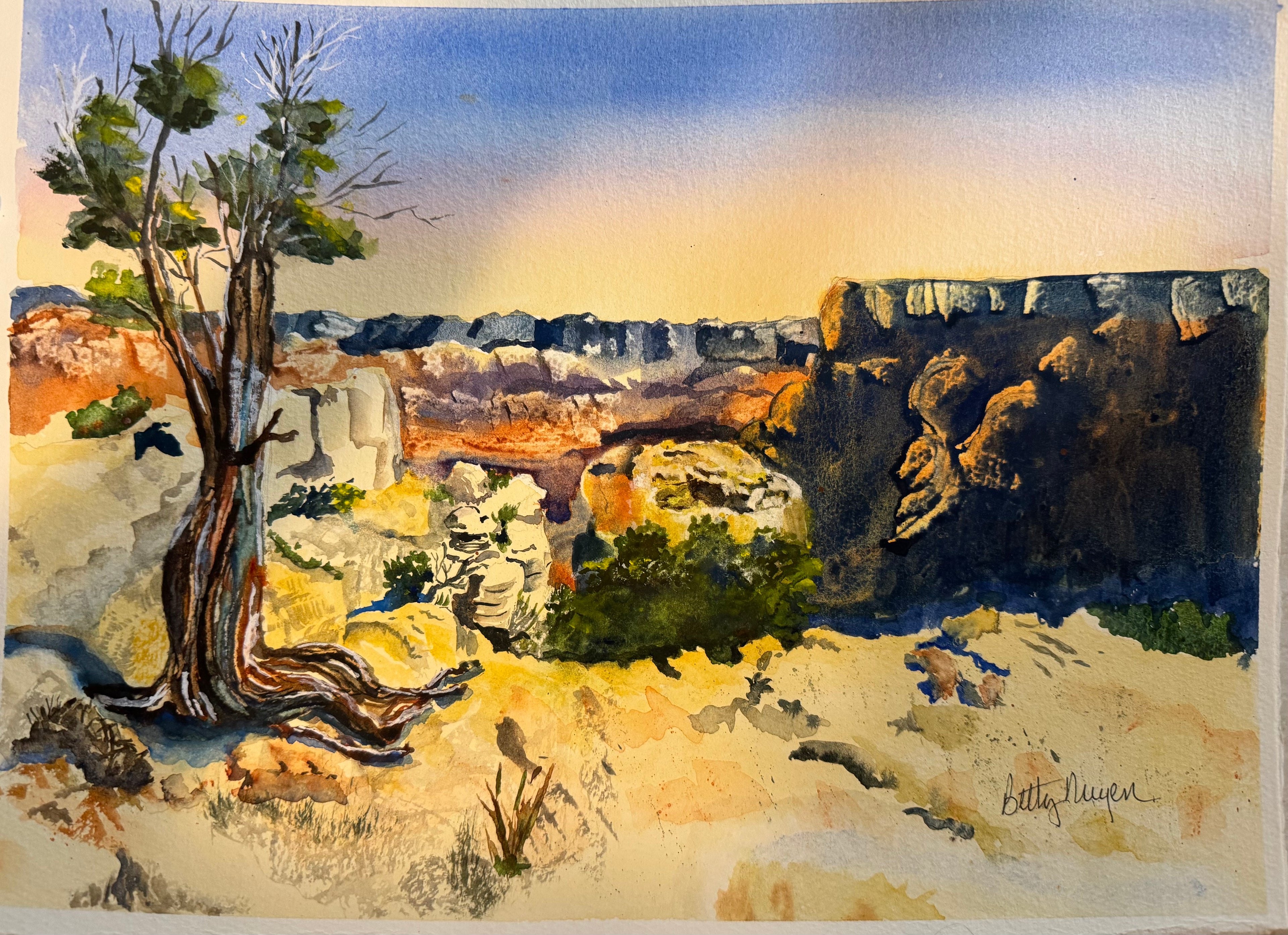 “Sentinel of the rim” Framed 16x20 Original by Betty Nuyen