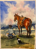 “Monitoring the situation” Framed 16x20 Original By Betty Nuyen